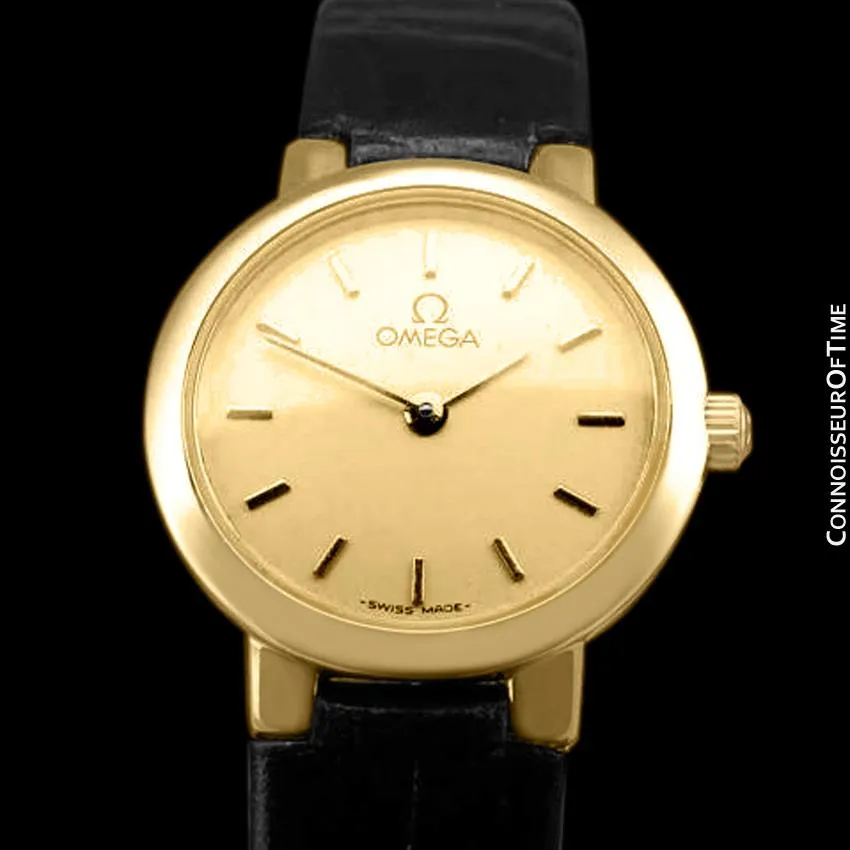 Omega De Ville Ladies Dress Quartz Watch - 18K Gold Plated & Stainless Steel