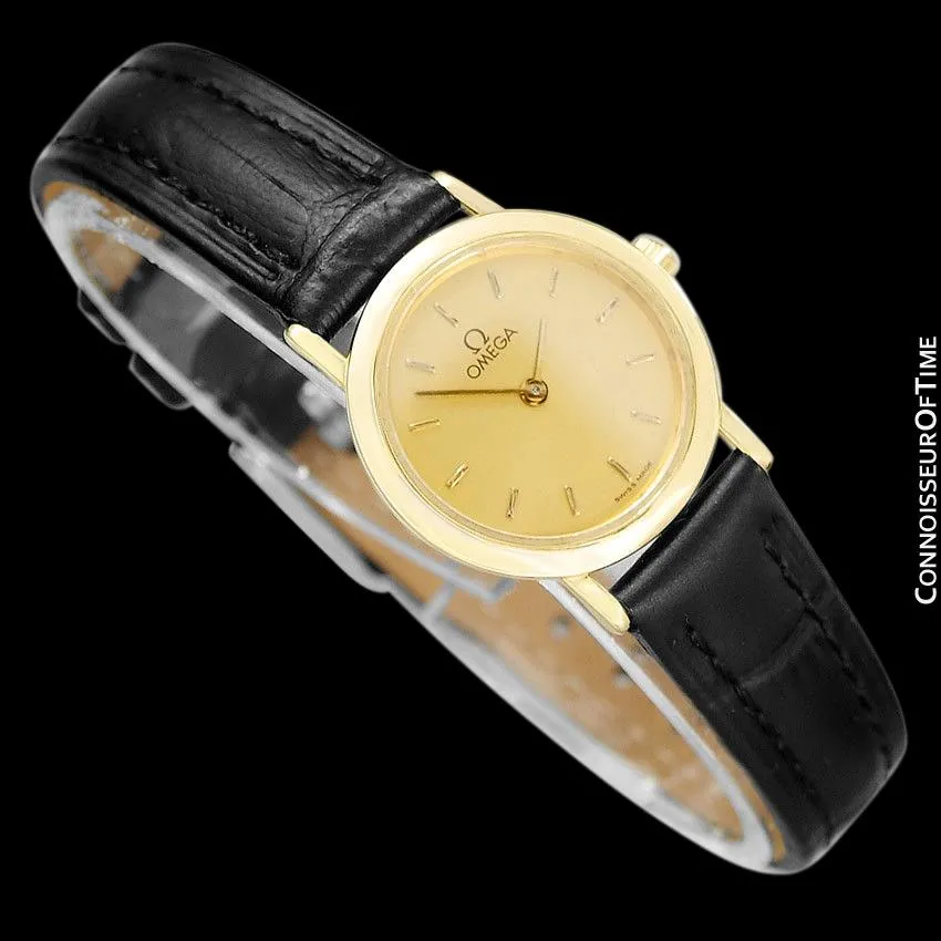 Omega De Ville Ladies Dress Quartz Watch - 18K Gold Plated & Stainless Steel