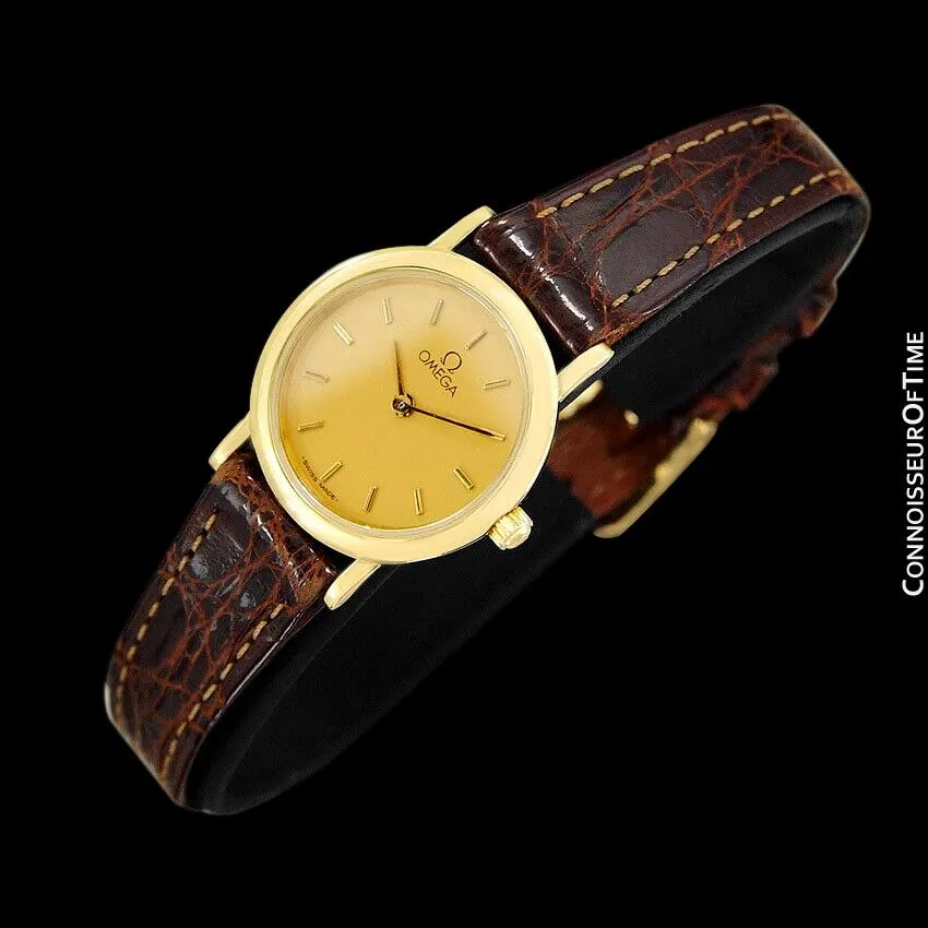 Omega De Ville Ladies Dress Quartz Watch - 18K Gold Plated & Stainless Steel