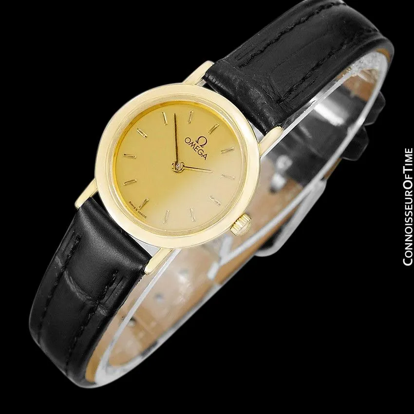 Omega De Ville Ladies Dress Quartz Watch - 18K Gold Plated & Stainless Steel