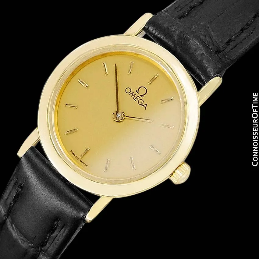 Omega De Ville Ladies Dress Quartz Watch - 18K Gold Plated & Stainless Steel