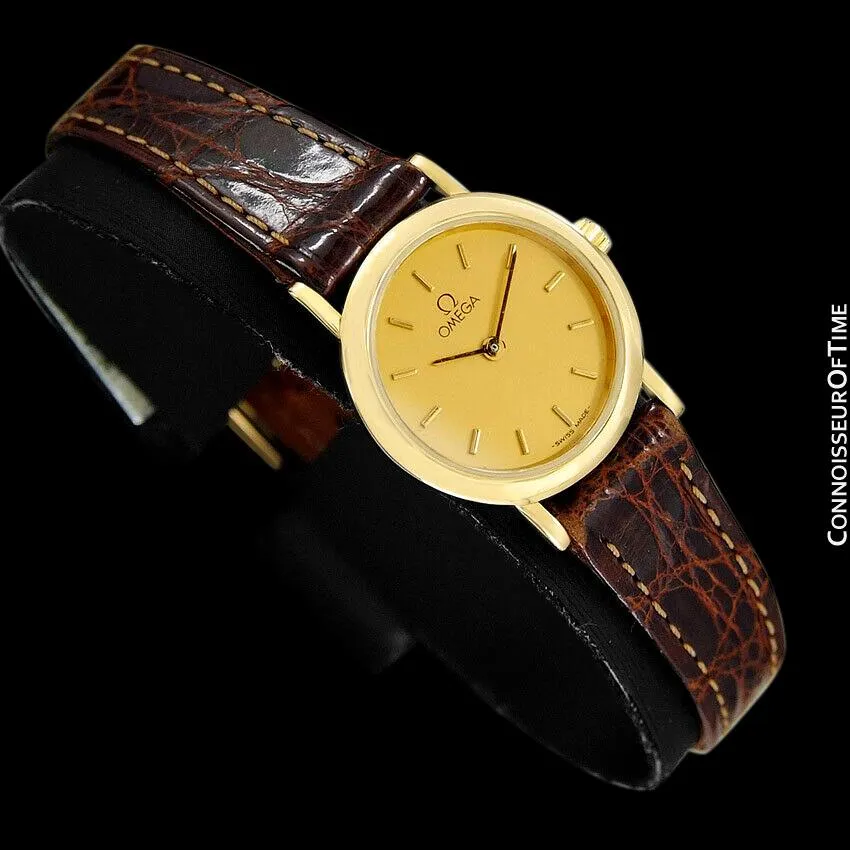 Omega De Ville Ladies Dress Quartz Watch - 18K Gold Plated & Stainless Steel