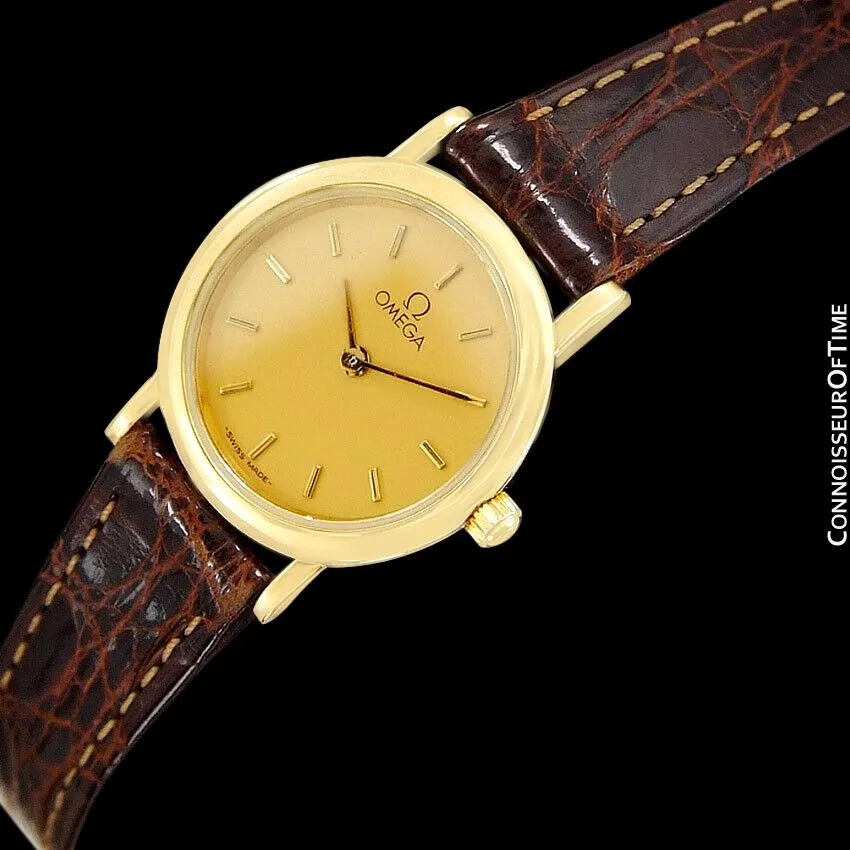 Omega De Ville Ladies Dress Quartz Watch - 18K Gold Plated & Stainless Steel