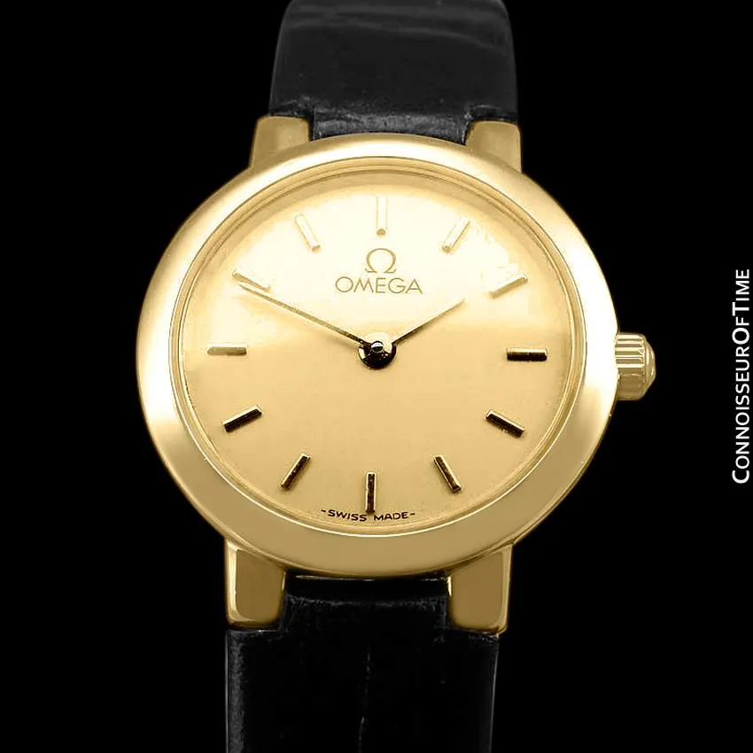 Omega De Ville Ladies Dress Quartz Watch - 18K Gold Plated & Stainless Steel