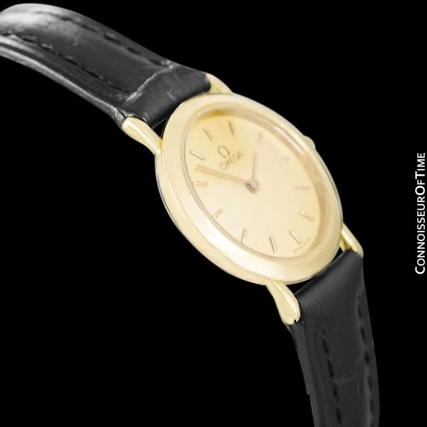 Omega De Ville Ladies Dress Quartz Watch - 18K Gold Plated & Stainless Steel
