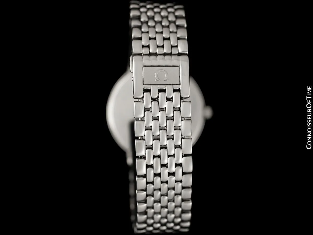 Omega De Ville Mens Thin Quartz Dress Watch with Green Vignette Dial - Stainless Steel