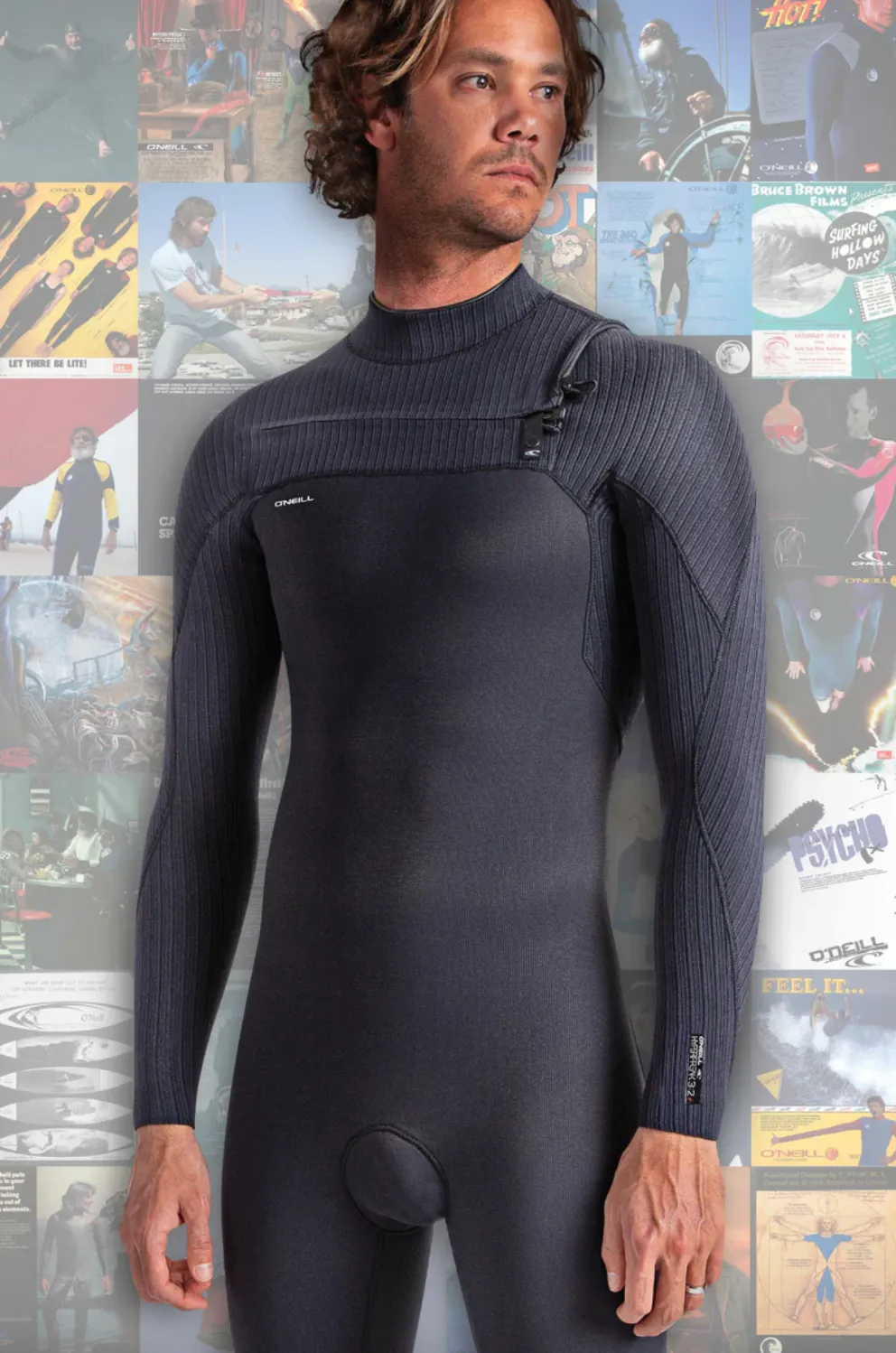 O'NEILL   HYPERFREAK  4/3 MM CHEST ZIP  BLACK
