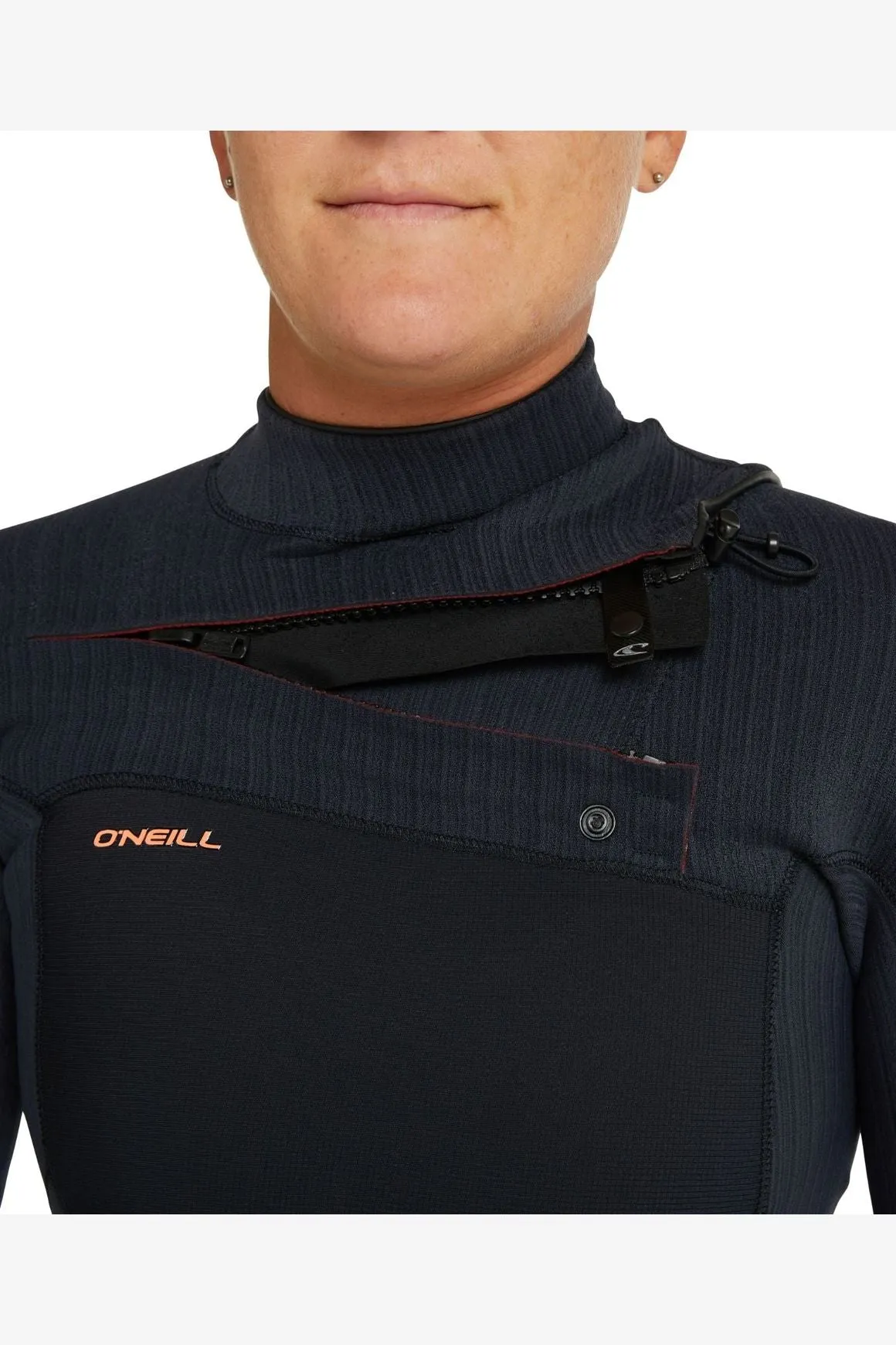 O'NEILL WOMENS HYPERFREAK FIRE CHEST ZIP 4/3MM - BLACK / BLACK