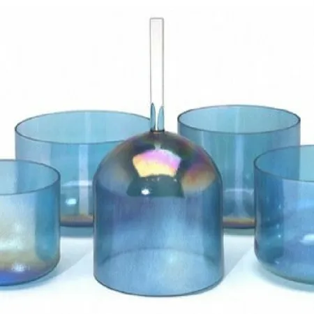 Optically Clear Colored Crystal Singing Bowl - 10"