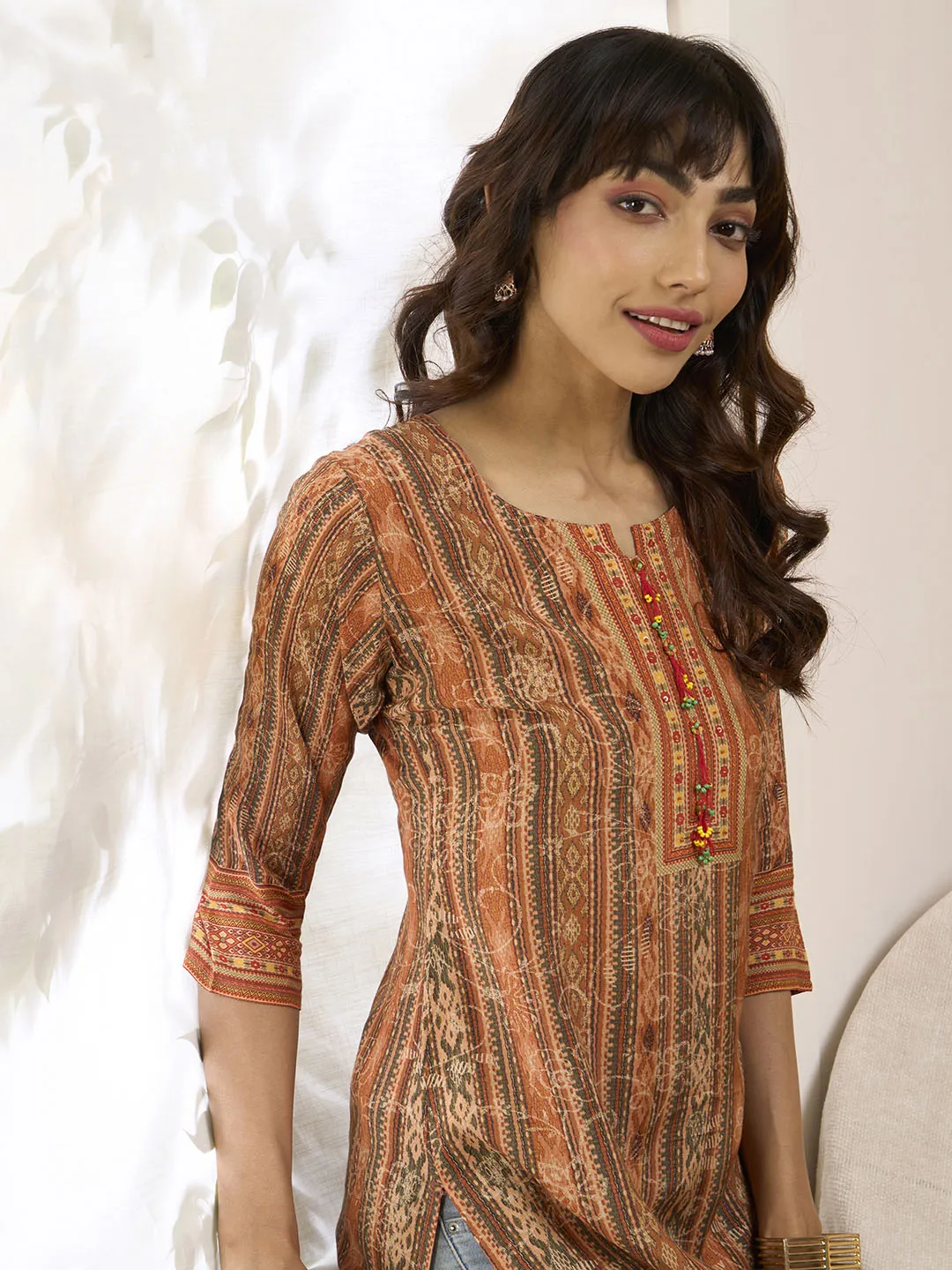 Orange Kurta For Women - Women Muslin Comfort Fit Kurta - Zola