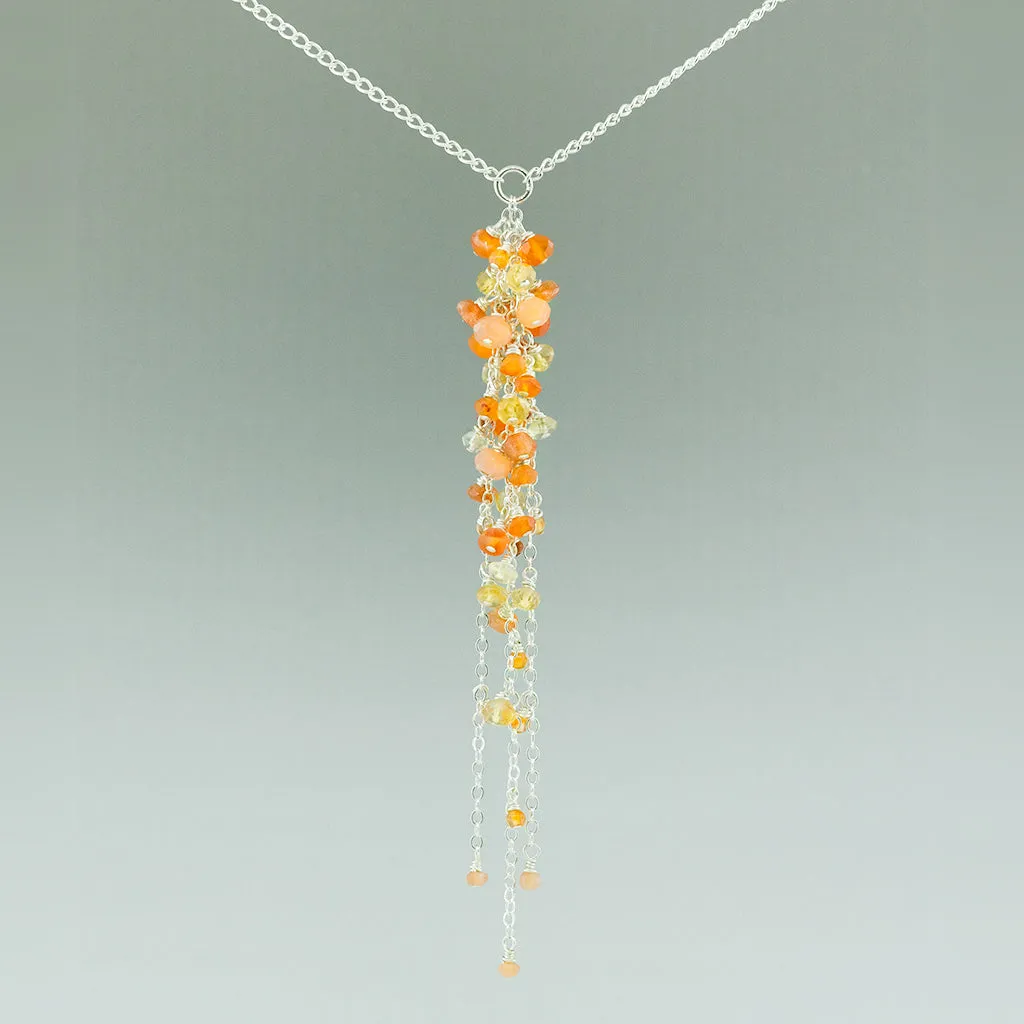 Orange Sunset Gemstone Necklace