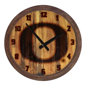 Oregon Ducks: Branded "Faux" Barrel Top Wall Clock