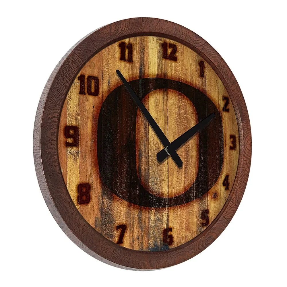 Oregon Ducks: Branded "Faux" Barrel Top Wall Clock