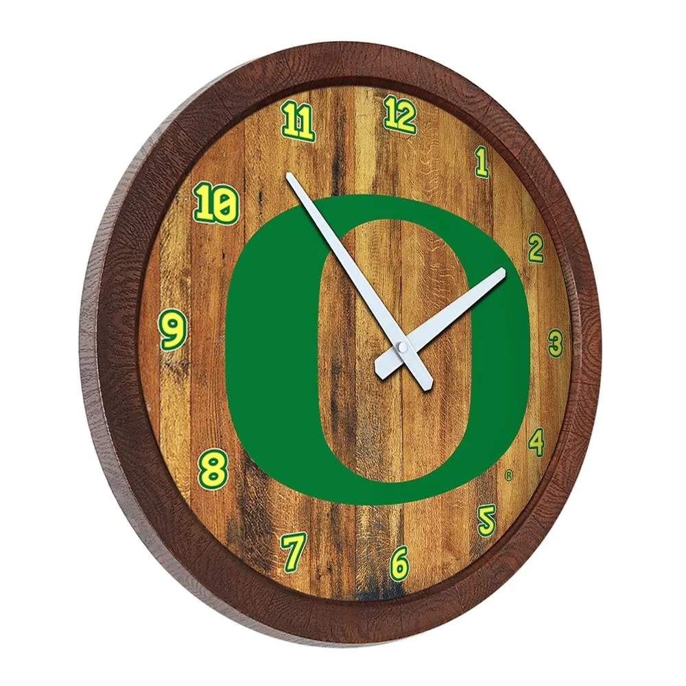 Oregon Ducks: Faux Barrel Top Wall Clock