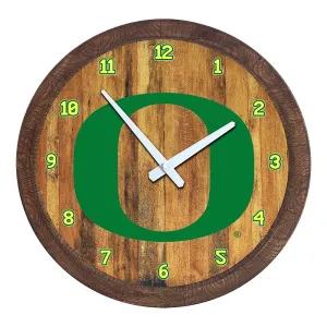 Oregon Ducks: Faux Barrel Top Wall Clock