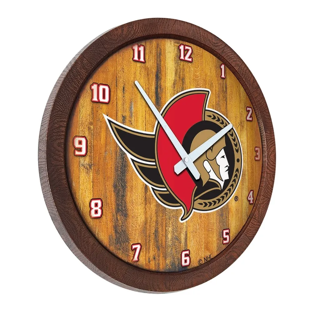Ottawa Senators: "Faux" Barrel Top Wall Clock