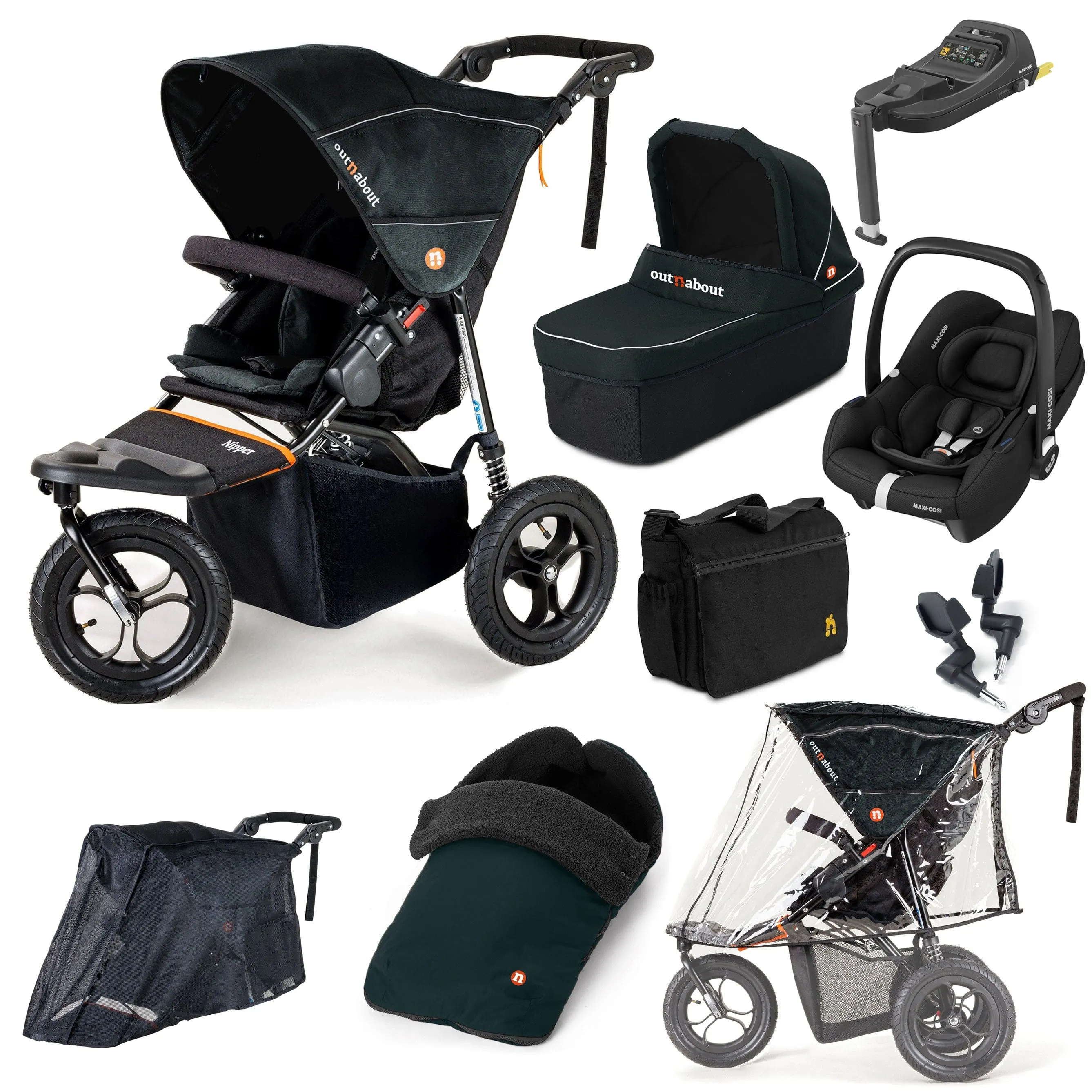 Out n About Nipper Single Maxi-Cosi Ultimate Kit in Forest Black