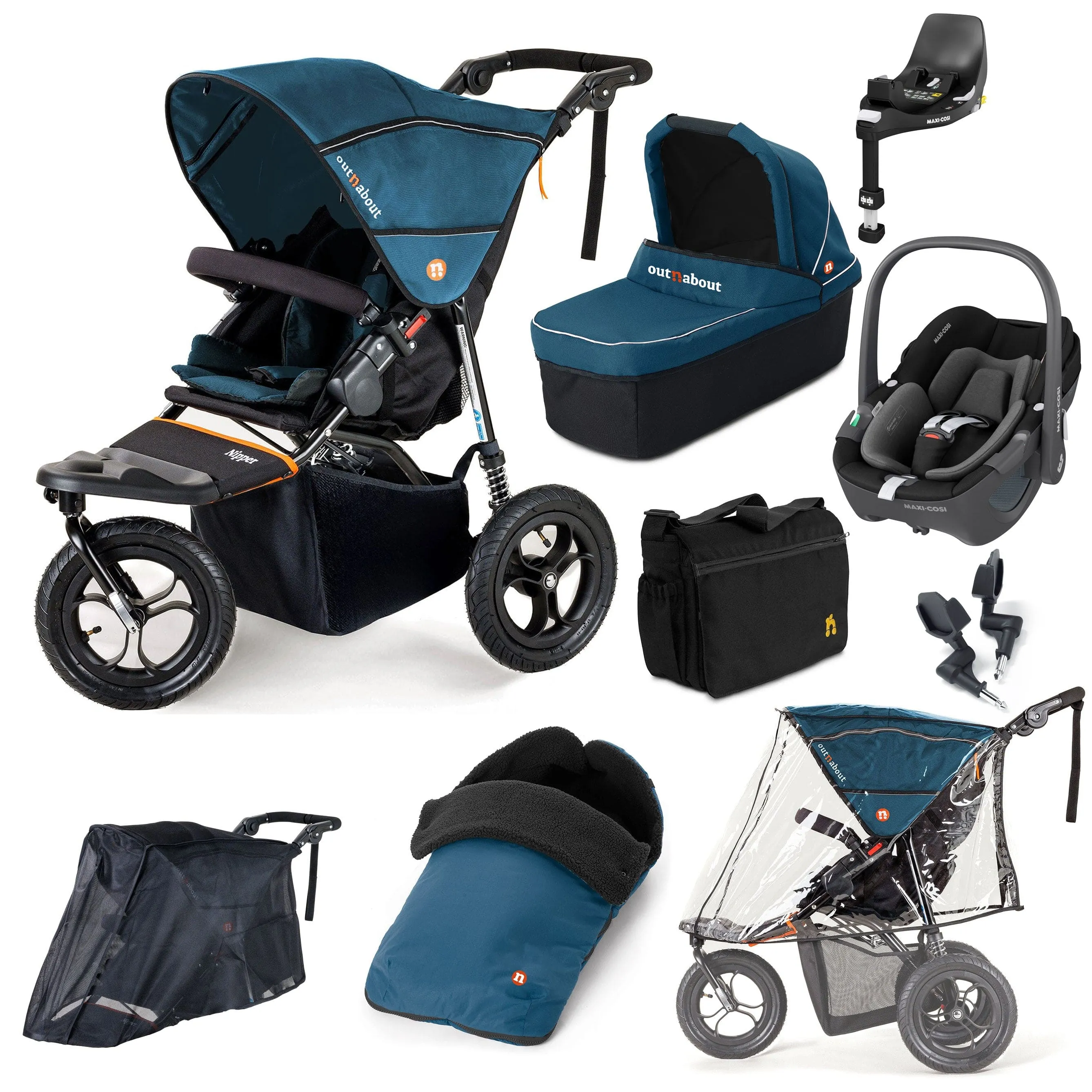 Out n About Nipper Single Maxi-Cosi Ultimate Kit in Highland Blue
