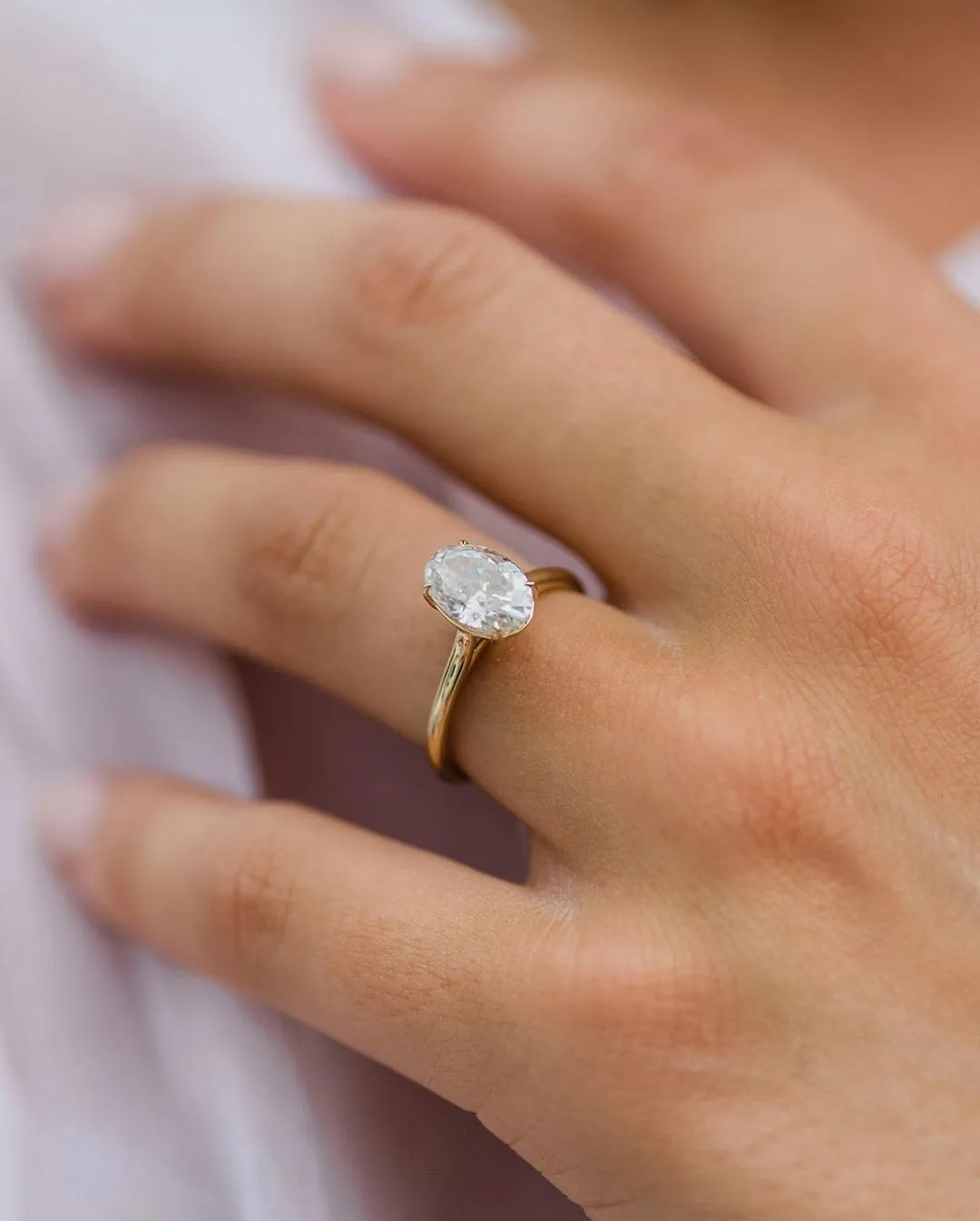 Oval Moissanite engagement ring vintage unique Cluster yellow gold engagement ring for women Oval diamond wedding Bridal Anniversary gift