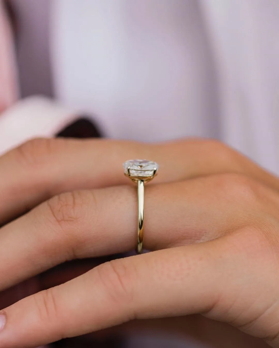 Oval Moissanite engagement ring vintage unique Cluster yellow gold engagement ring for women Oval diamond wedding Bridal Anniversary gift