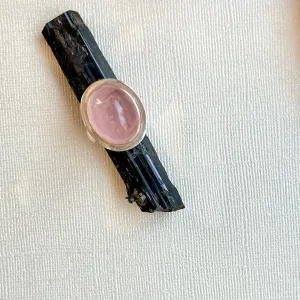 Oval Rose Quartz ring - Pink Rose Quartz
