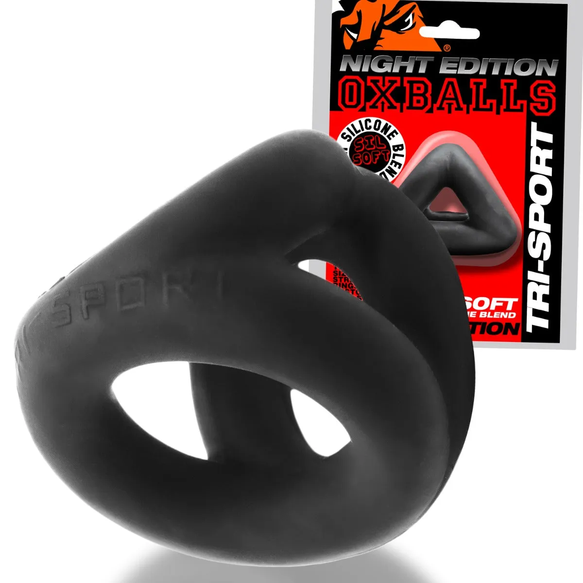 Oxballs - Tri-Sport - Night Edition - Cocksling - Siliconen/TPR - Zwart