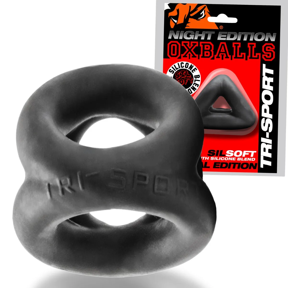 Oxballs - Tri-Sport - Night Edition - Cocksling - Siliconen/TPR - Zwart