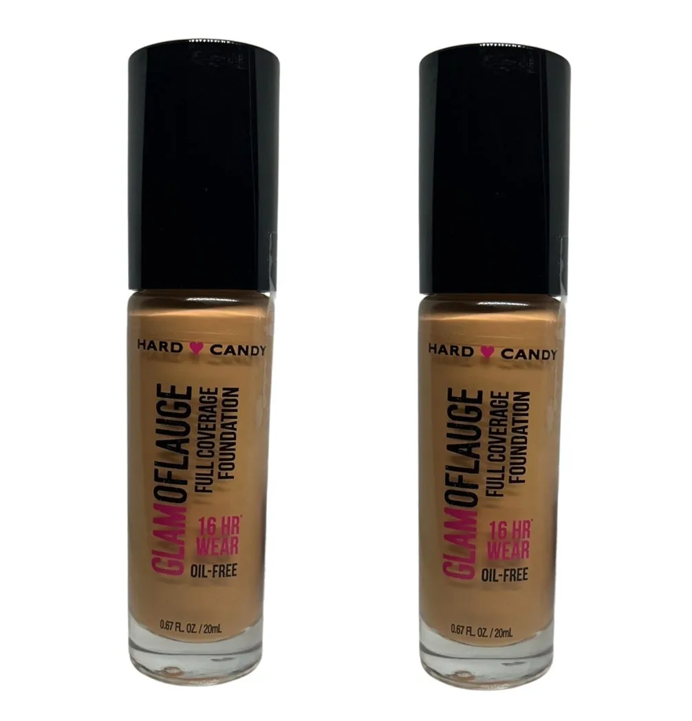 Pack of 2 Hard Candy Glamoflauge Full Coverage Foundation 16 HR Wear, Caramel 1516
