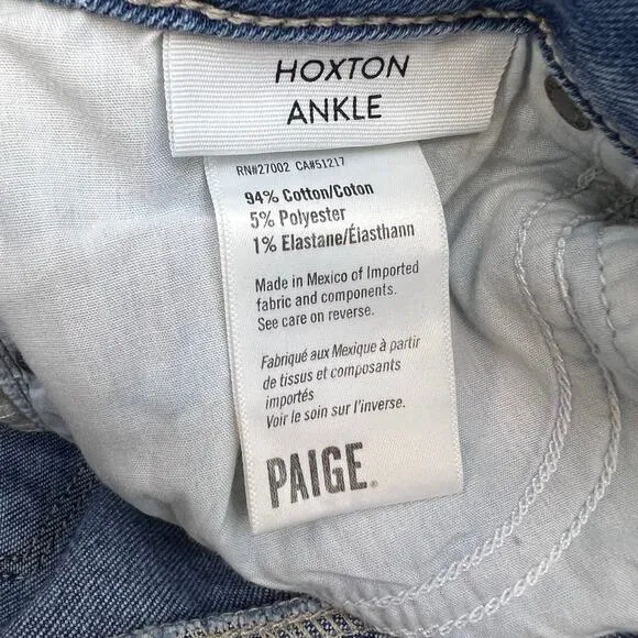 Paige Jeans Women's 25 (2) Blue Hoxton Ankle Skinny Classic Preppy Normcore