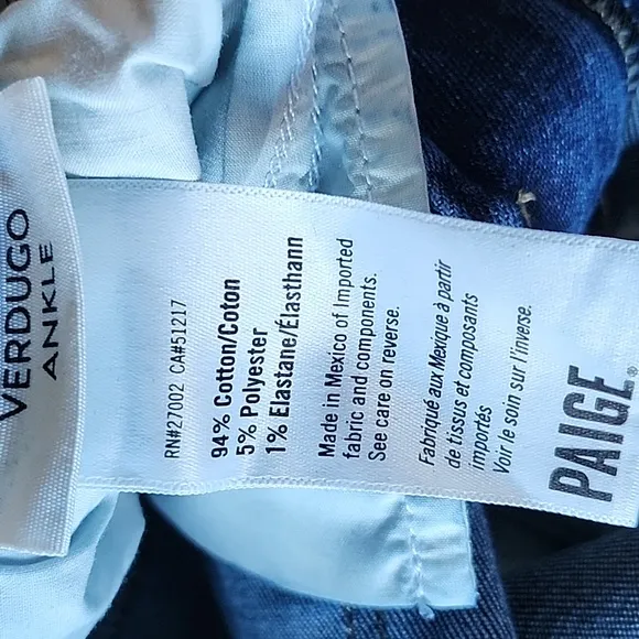 PAIGE Verdugo Ankle Skinny Mid-Rise Jeans Size 28