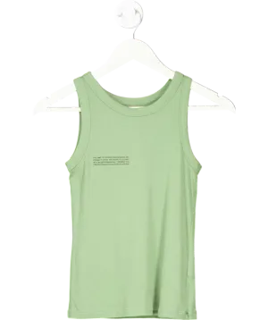 PANGAIA Green Lightweight Rib Tank Top UK S