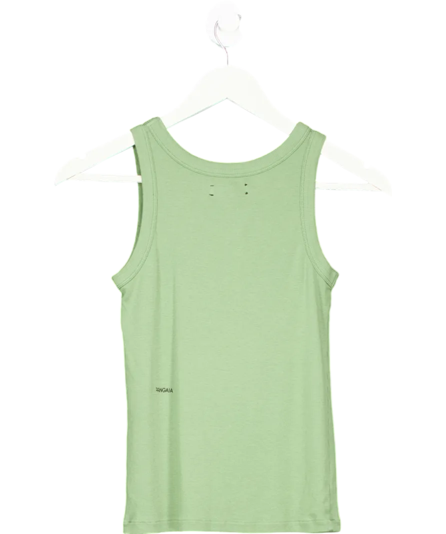 PANGAIA Green Lightweight Rib Tank Top UK S