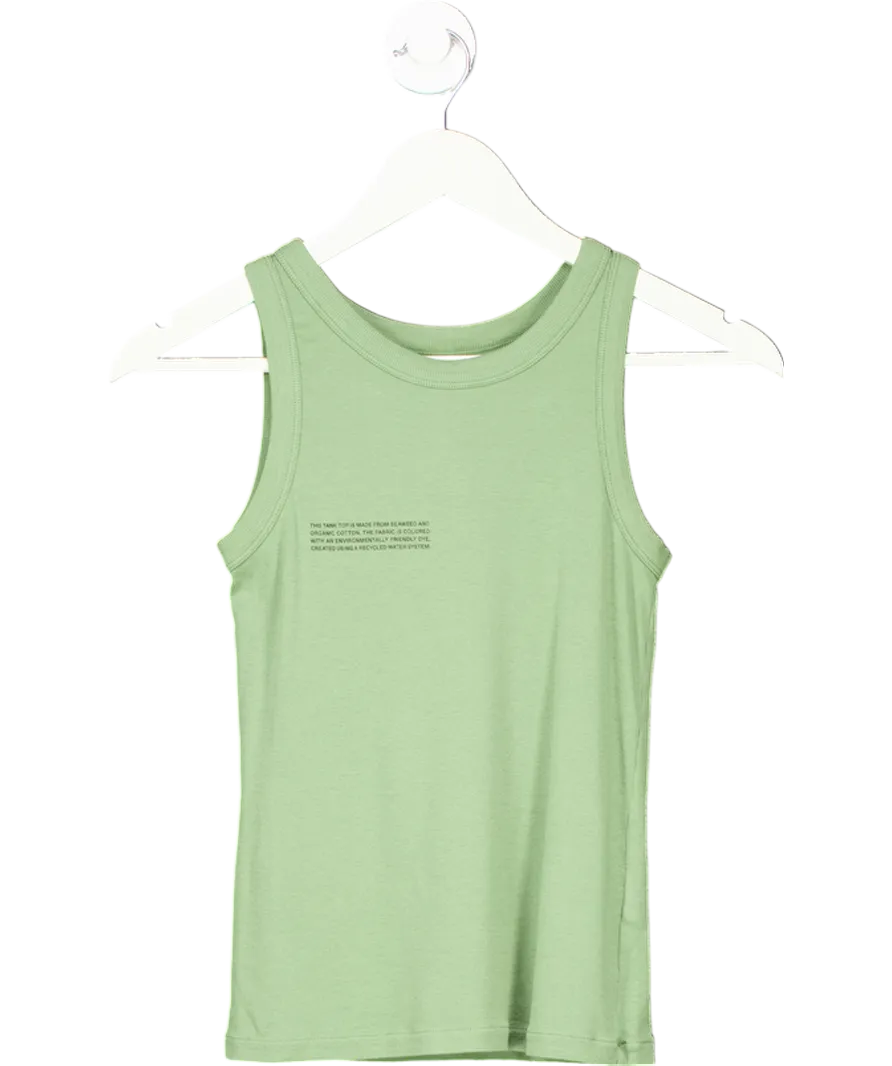 PANGAIA Green Lightweight Rib Tank Top UK S