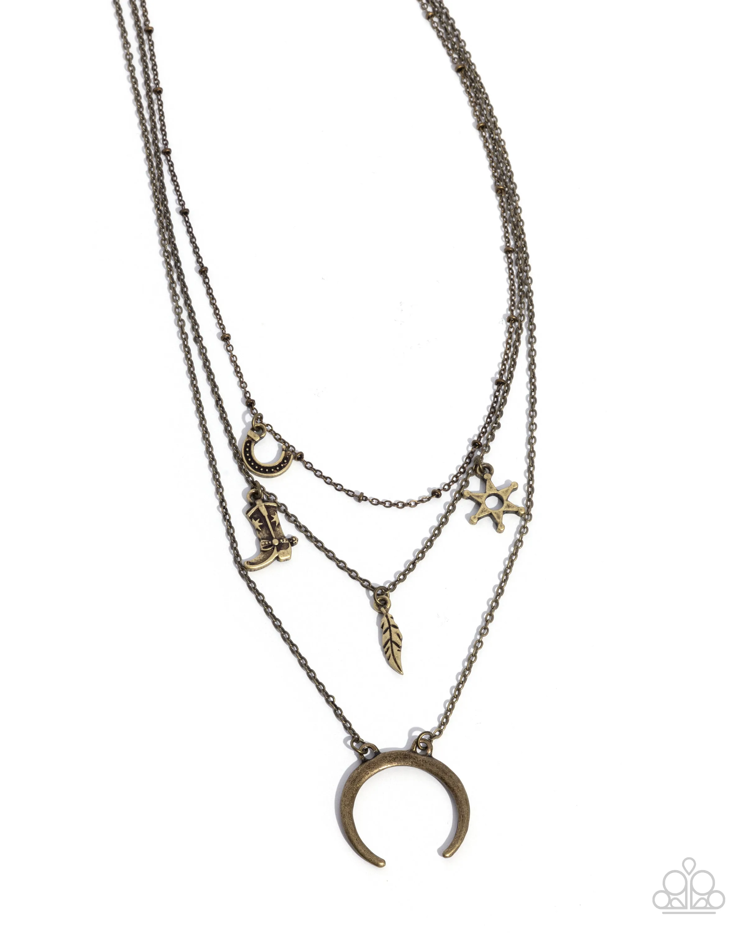 Paparazzi - Saloon Sass - Brass Necklace