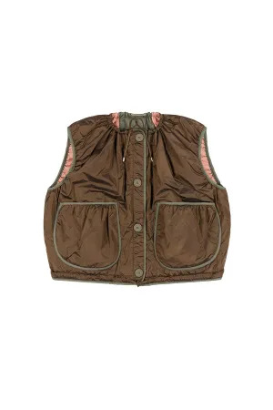 Parachute Quilt Vest - Bronze / Pale Pink
