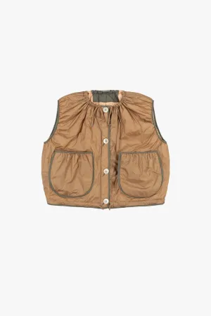 Parachute Quilt Vest - Mocha Brown / Soft Peach