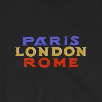 Paris, London, Rome European Travel Vacation Cities Short-Sleeve Unisex T-Shirt