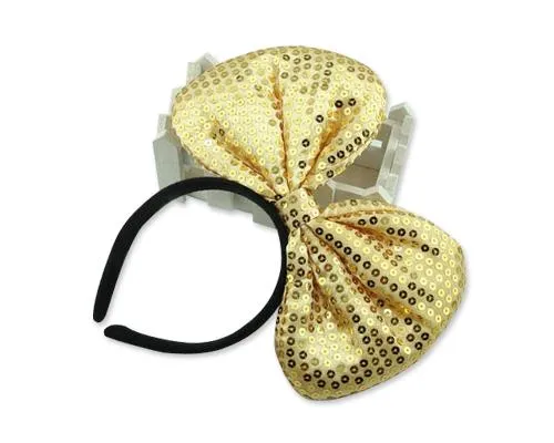 Party Costume Accessory Sequin-Sheen LED Flashing Bow Headband