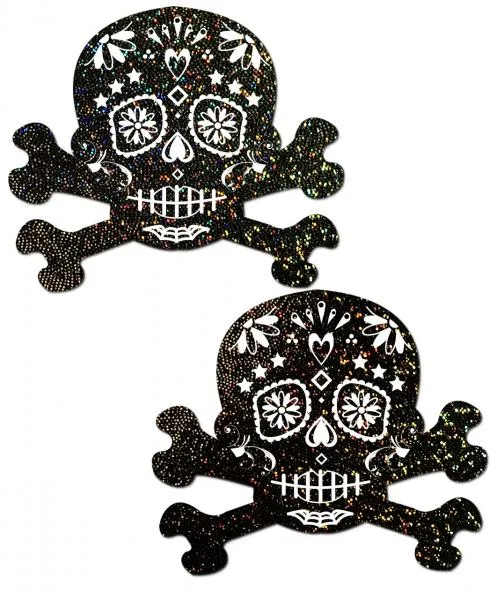 Pastease Day of the Dead Skull - Black/White O/S