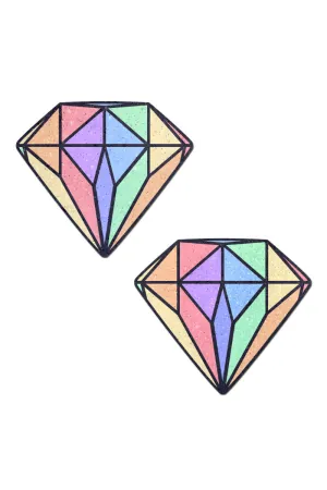 Pastease Diamond Nipple Pasties - Pastel Rainbow