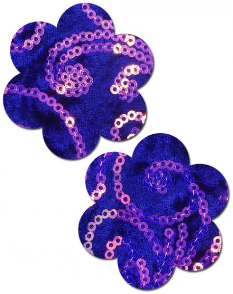 Pastease - Flower Sequin Velvet - Royal Blue