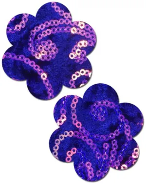 Pastease - Flower Sequin Velvet - Royal Blue