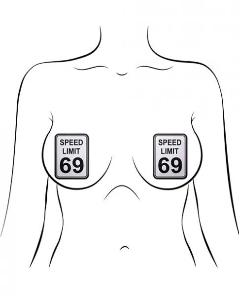 Pastease Premium Speed Limit 69 - White & Black One Size