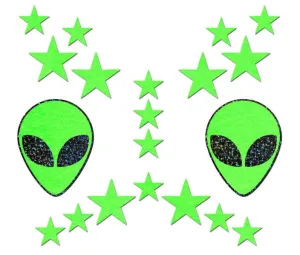 Pastease Set: Neon/Glow Green & Black Alien - One Size