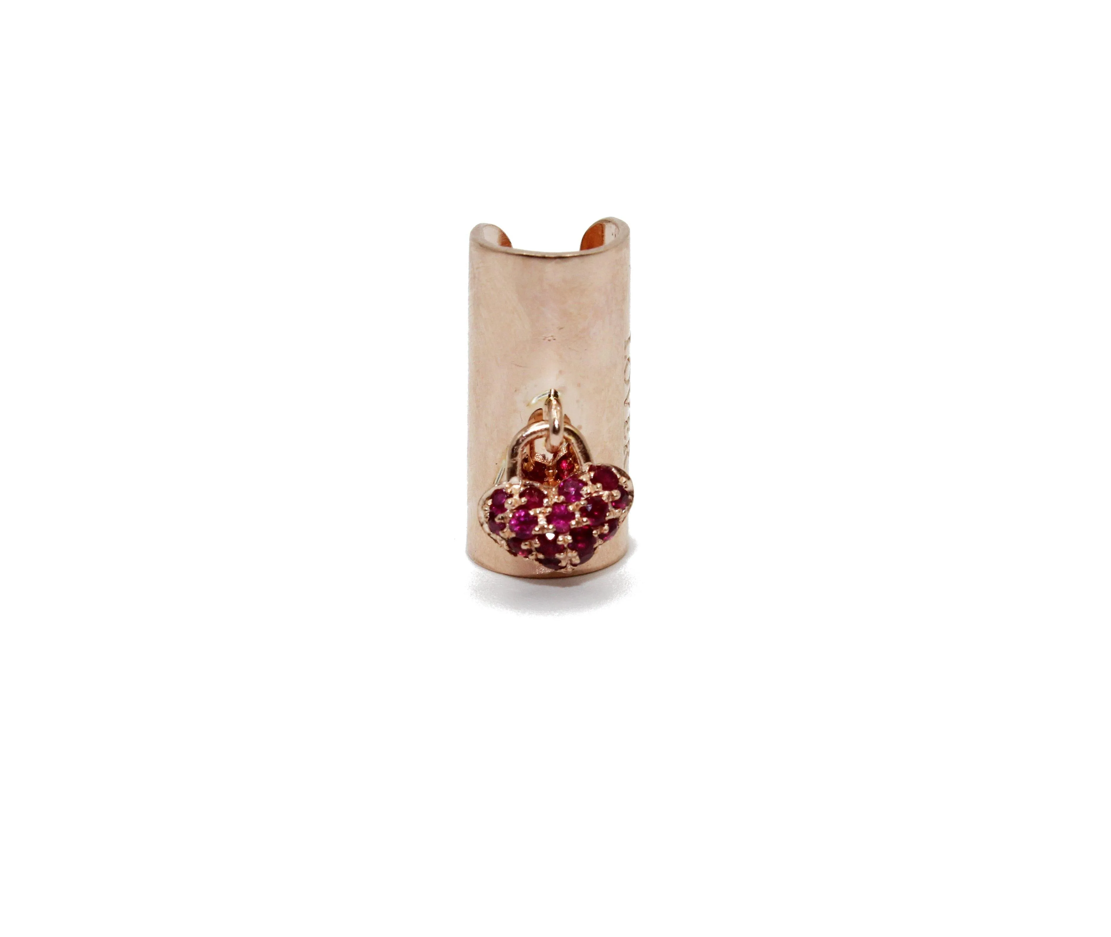 Pavé Ruby Heart Ear Cuff