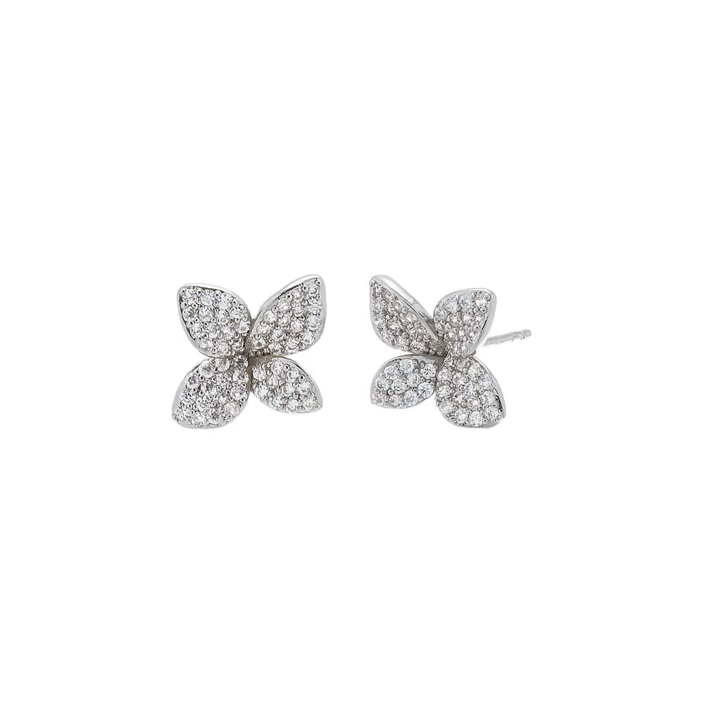 Pave Fancy Flower Stud Earring