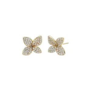Pave Fancy Flower Stud Earring