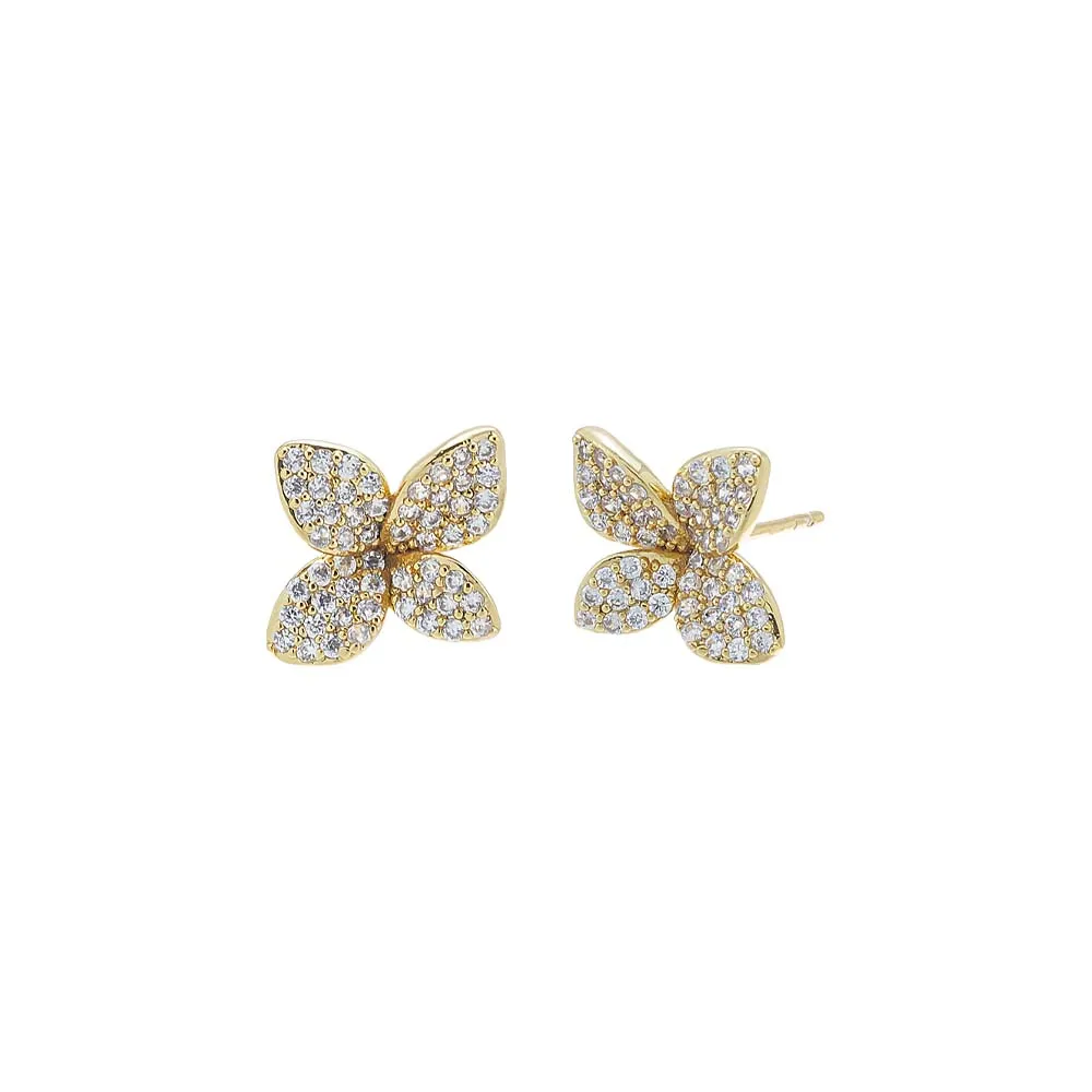 Pave Fancy Flower Stud Earring
