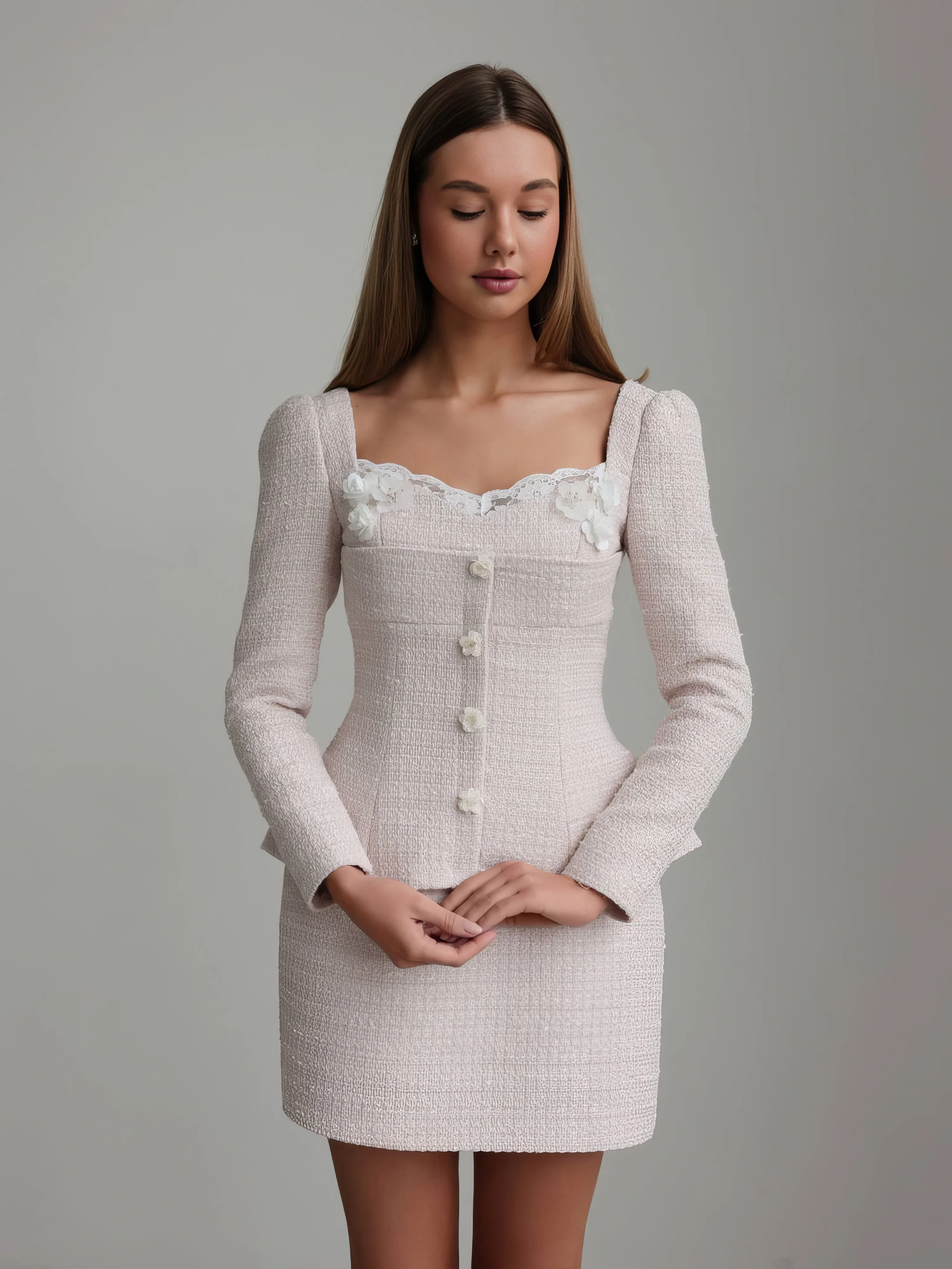 Pearl Bouclé Peplum Set