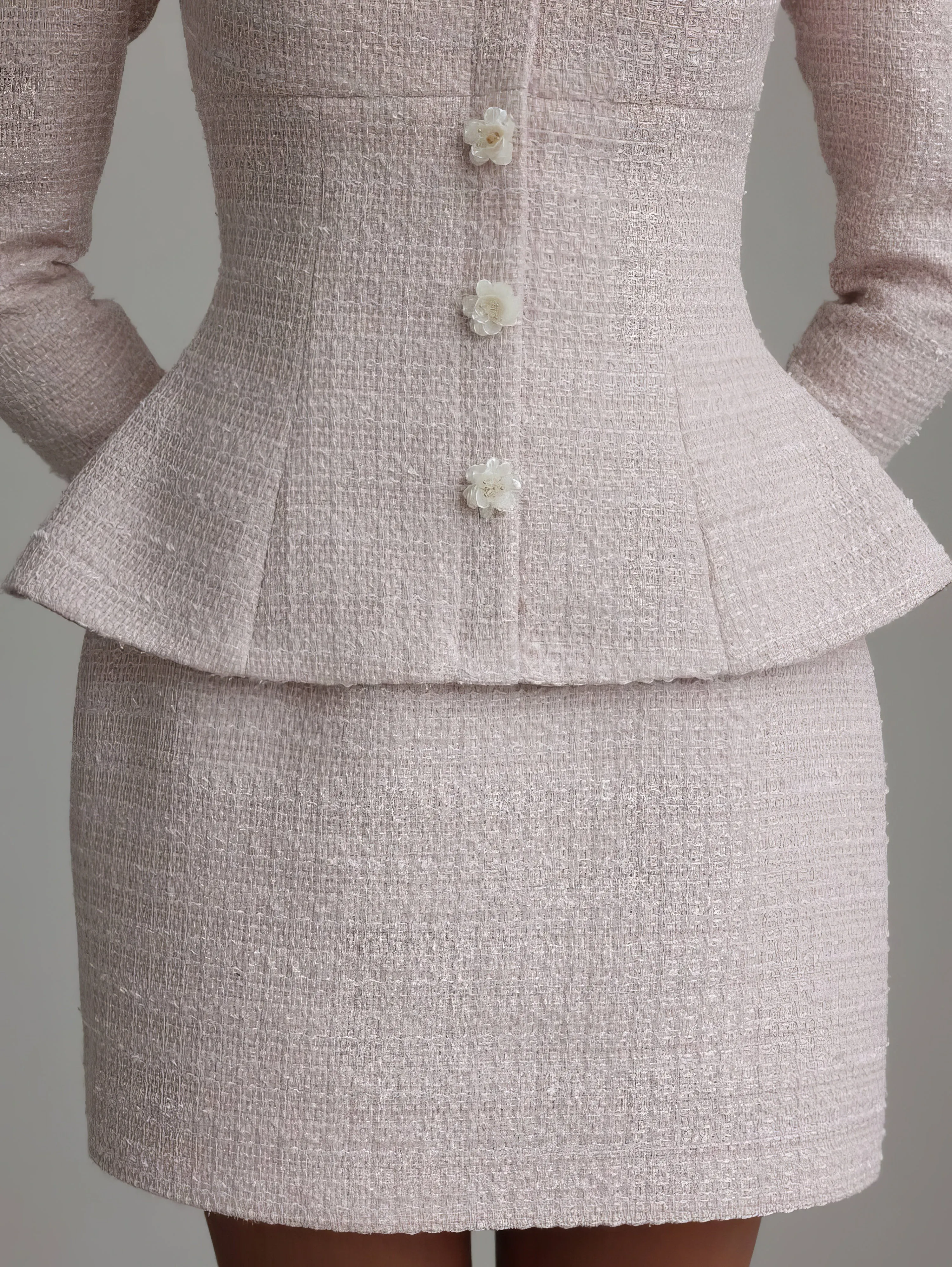Pearl Bouclé Peplum Set